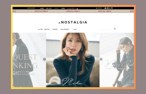 &.NOSTALGIA（ノスタルジア）2024年冬40dai女性ファッションホームページ